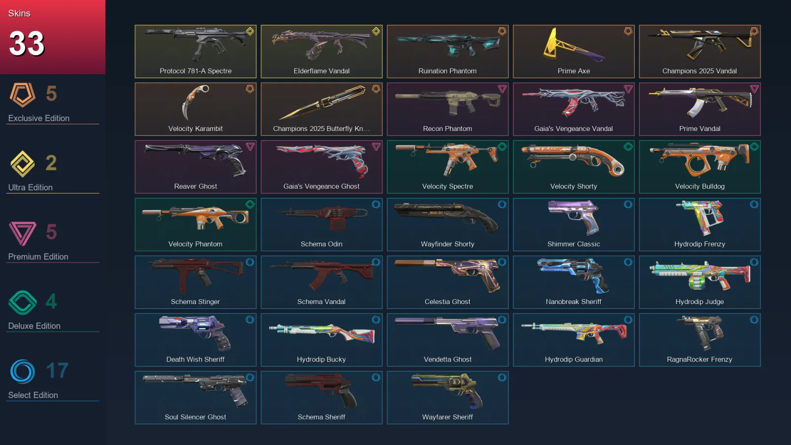 EU | Lv151 | Unranked | 33 Skin | 26 Agent | 72 Buddy — Valorant account