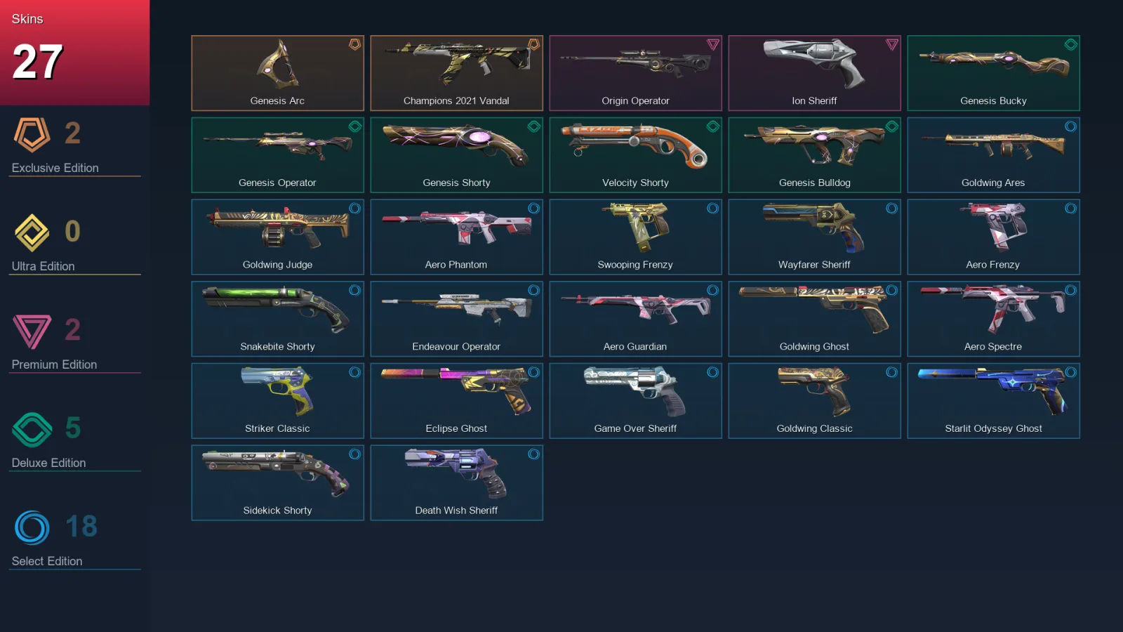 AP | Lv192 | Unranked | 27 Skin | 26 Agent | 102 Buddy