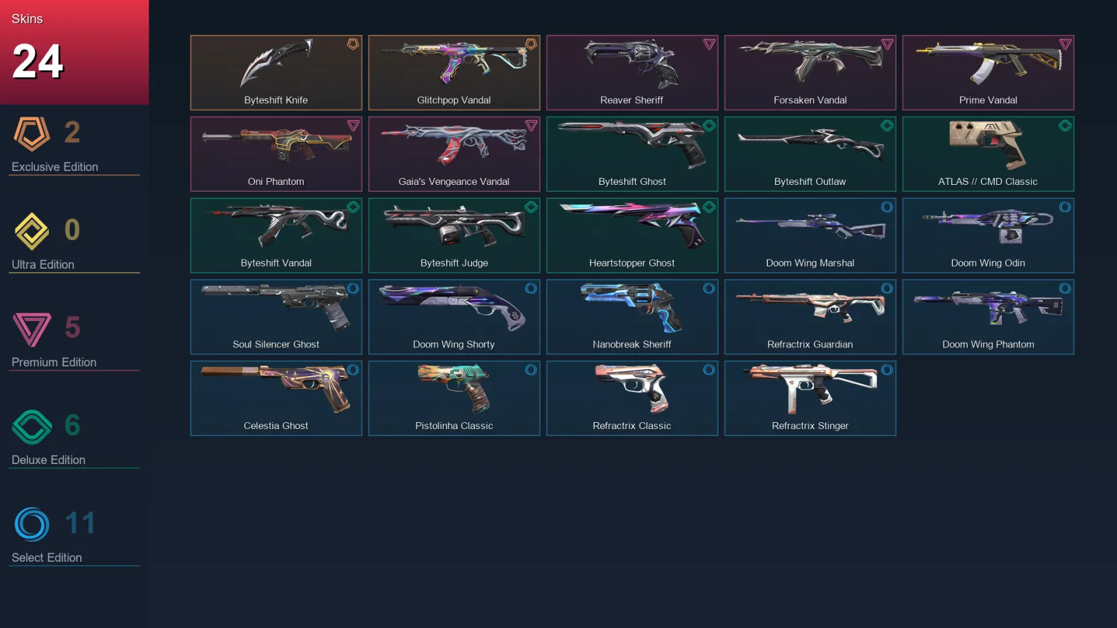 LA | Lv133 | Unranked | 24 Skin | 24 Agent | 58 Buddy