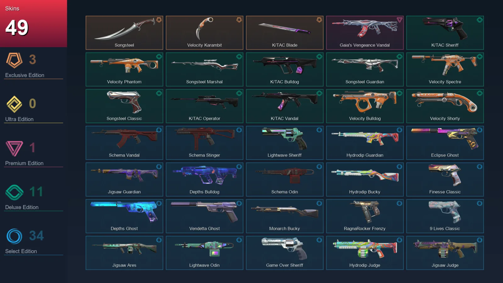 LA | Lv152 | Unranked | 49 Skin | 16 Agent | 70 Buddy — Vendetta Ghost