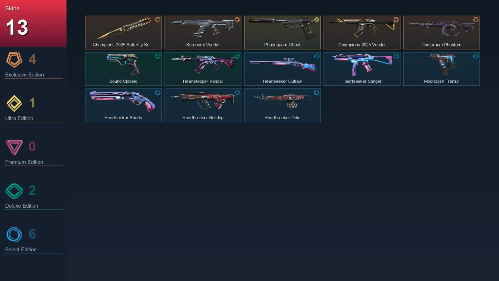 EU | Lv25 | Unranked | 13 Skin | 10 Agent | 11 Buddy
