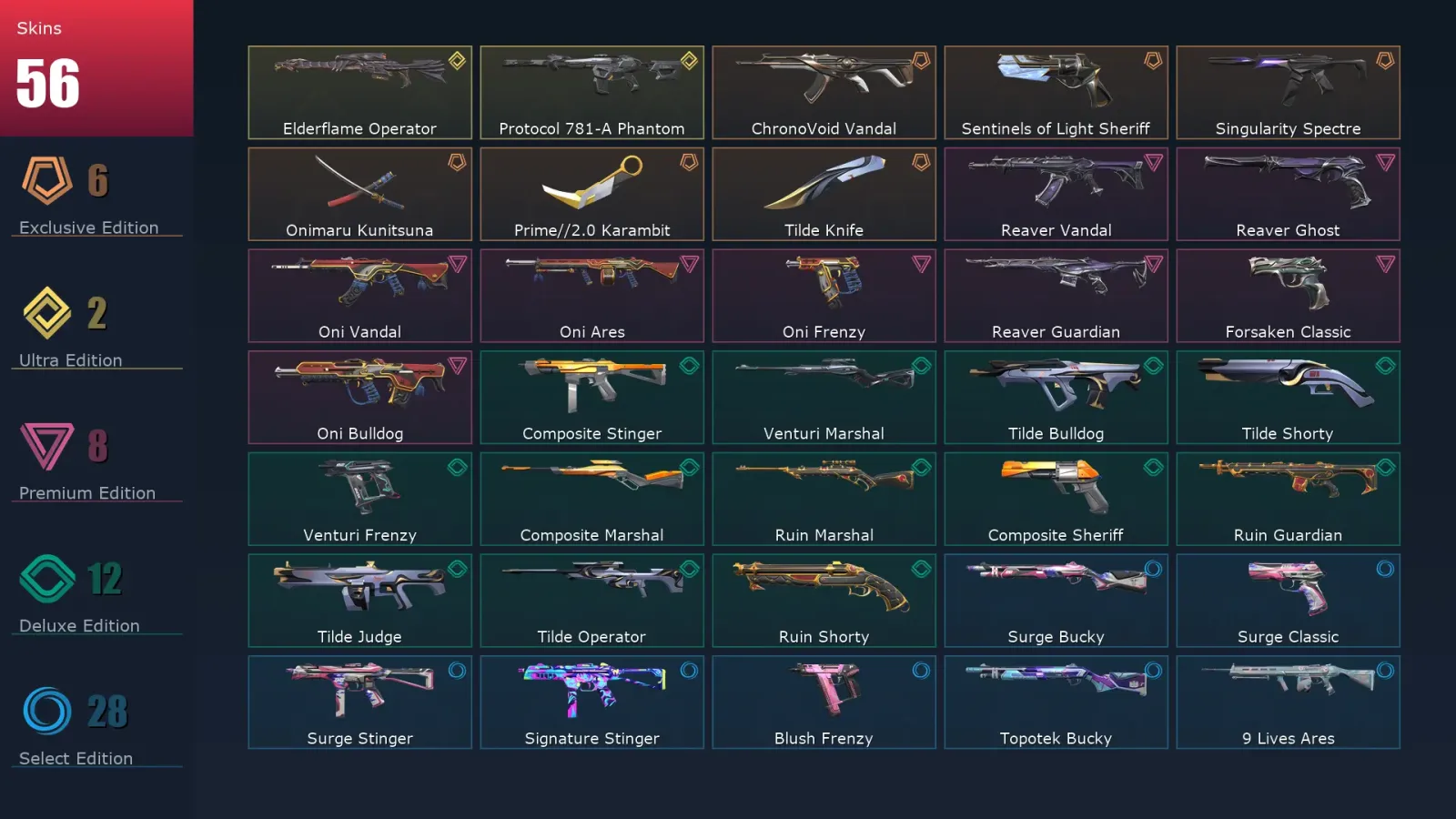 [Valorant] | EU | Level 75 | 22 Agents | 56 Skins — Valorant account