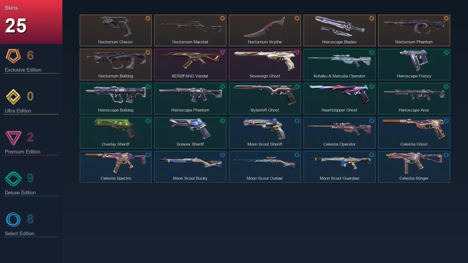 EU | Lv108 | Unranked | 25 Skin | 22 Agent | 59 Buddy