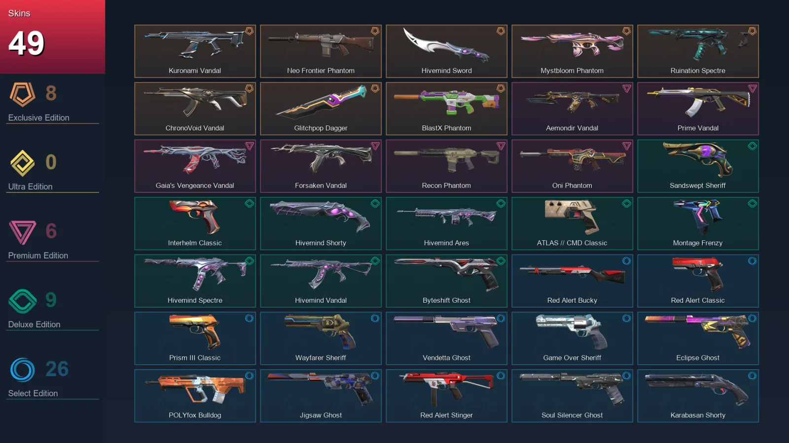 AP | Lv338 | Gold I | 49 Skin | 28 Agent | 142 Buddy