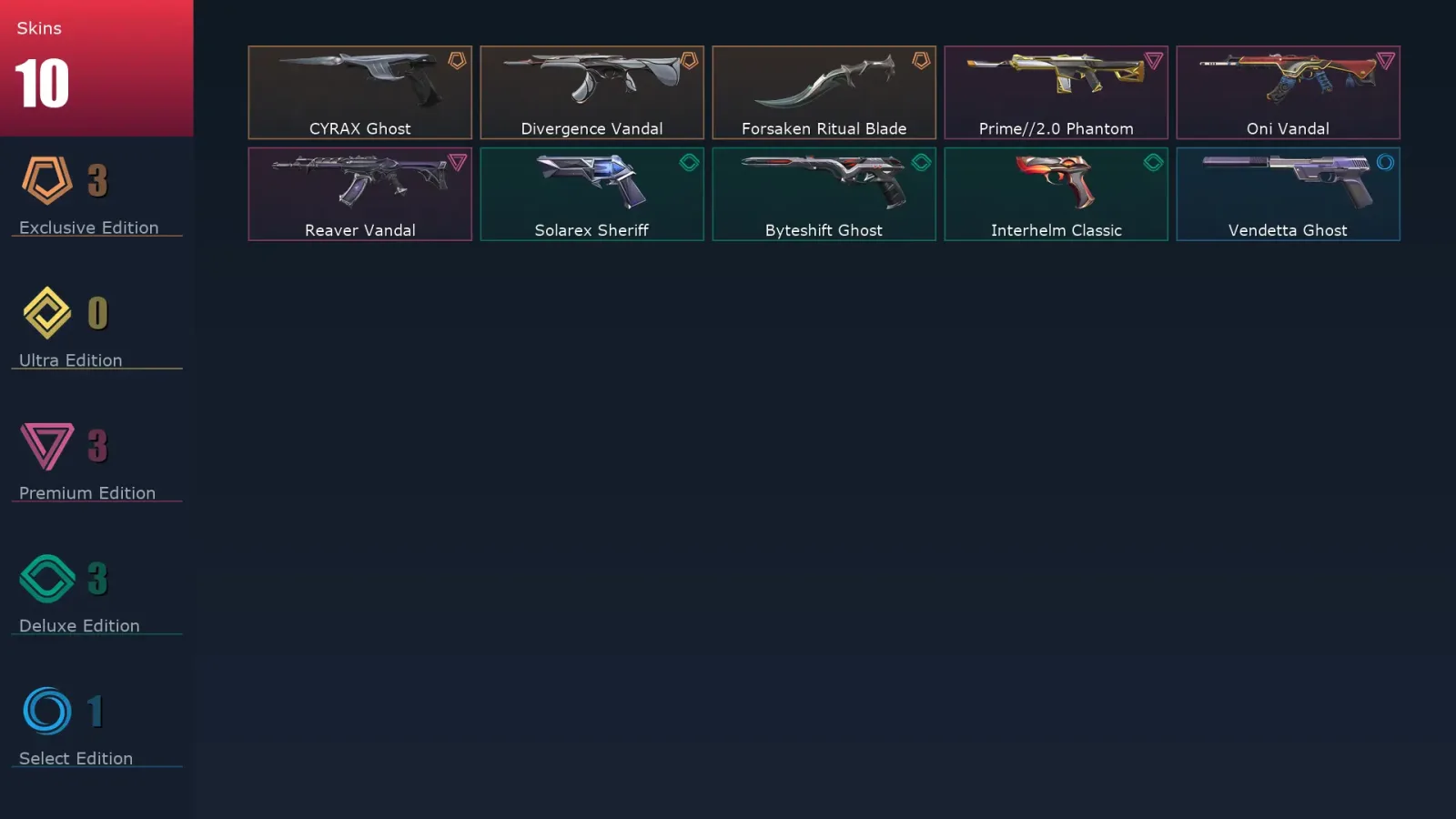 [Valorant] | EU | Level 129 | 27 Agents | 10 Skins — Valorant account
