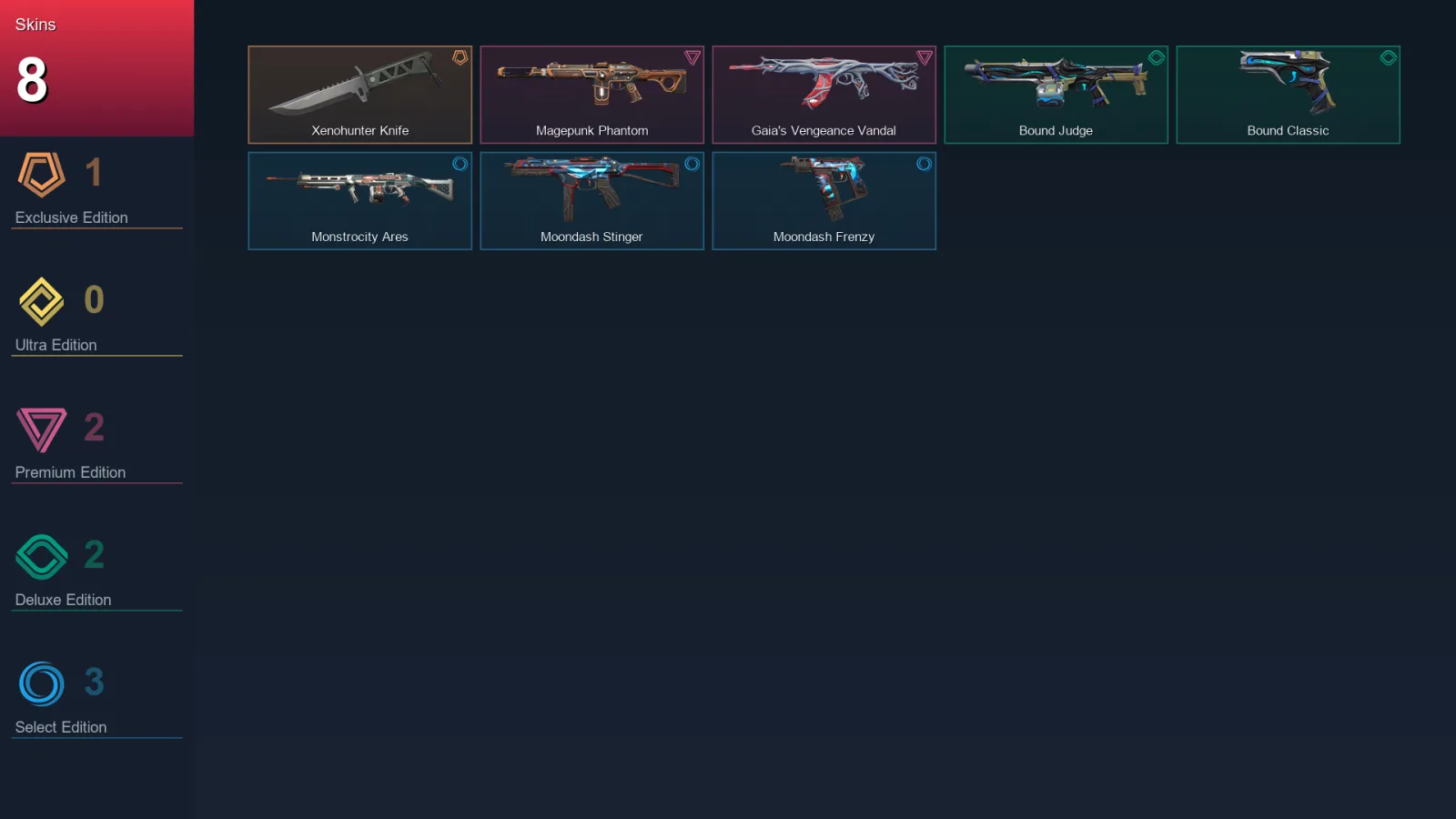 EU | Lv14 | Unranked | 8 Skin | 8 Agent | 5 Buddy