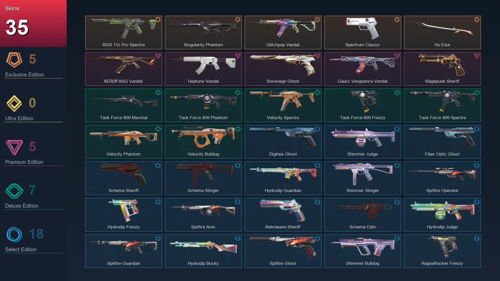 NA | Lv146 | Unranked | 35 Skin | 24 Agent | 75 Buddy