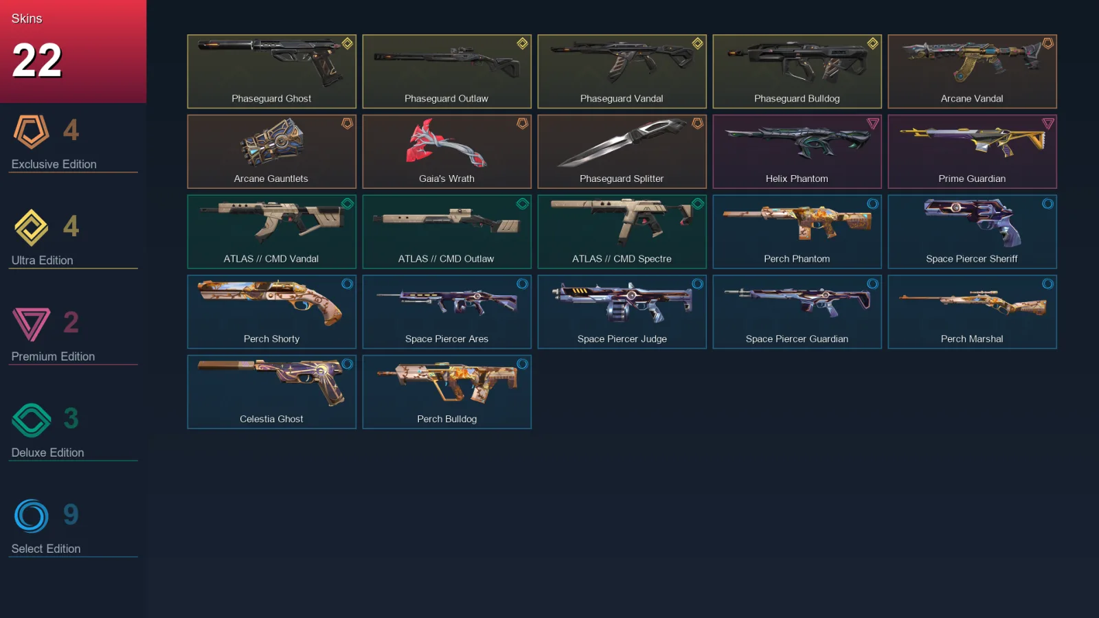 EU | Lv54 | Unranked | 22 Skin | 16 Agent | 32 Buddy