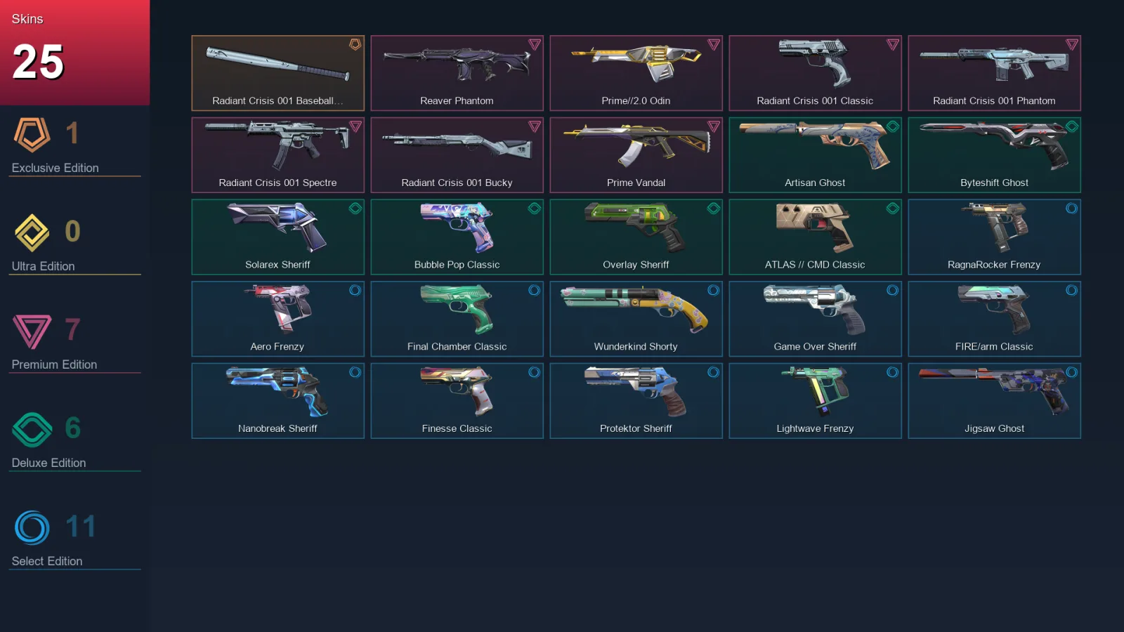 AP | Lv246 | Unranked | 25 Skin | 28 Agent | 109 Buddy — Valorant account