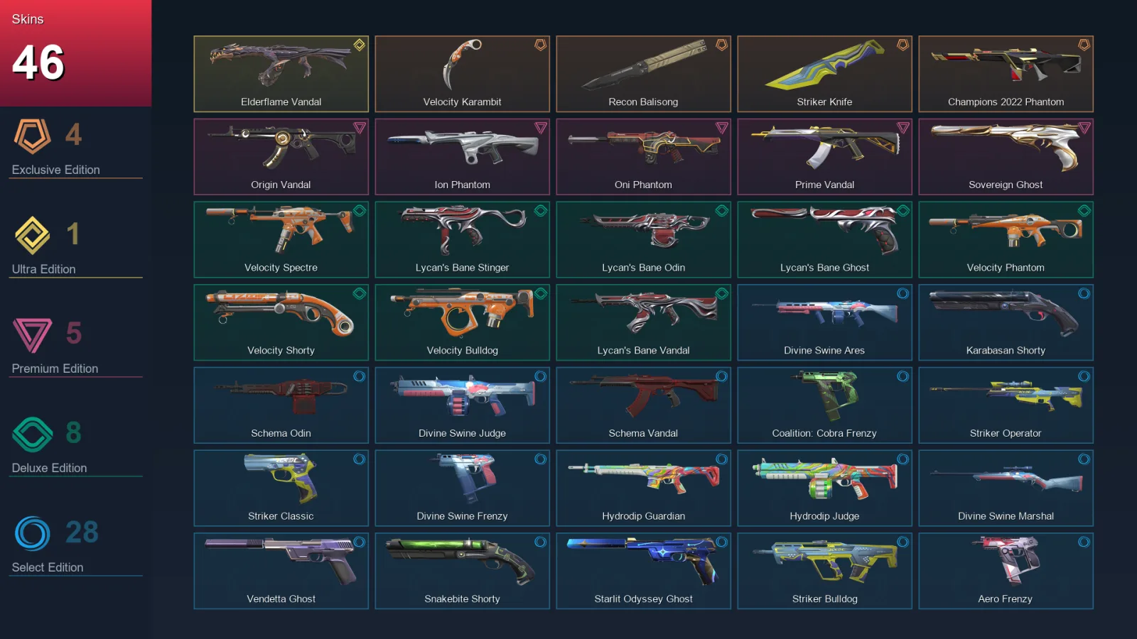 AP | Lv251 | Unranked | 46 Skin | 21 Agent | 74 Buddy — Valorant account