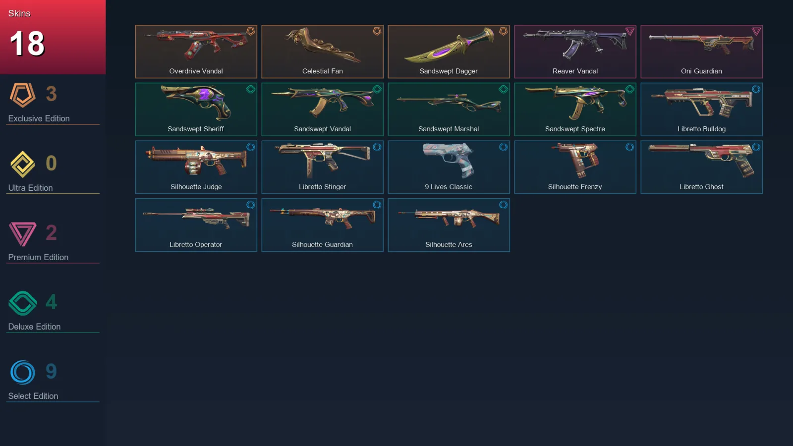 EU | Lv59 | Unranked | 18 Skin | 20 Agent | 30 Buddy — Valorant account