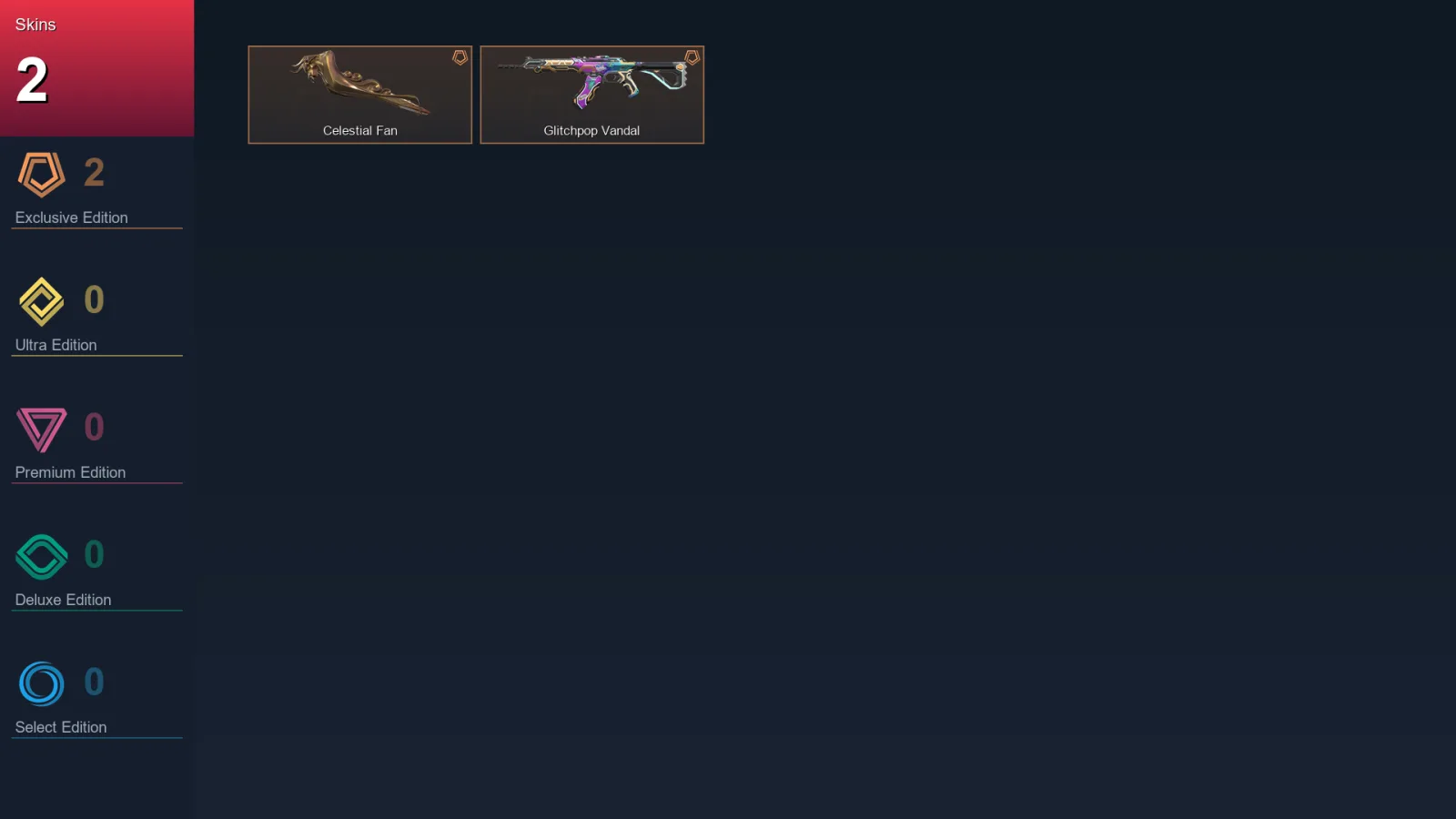 NA | Lv25 | Unranked | 2 Skin | 9 Agent | 6 Buddy