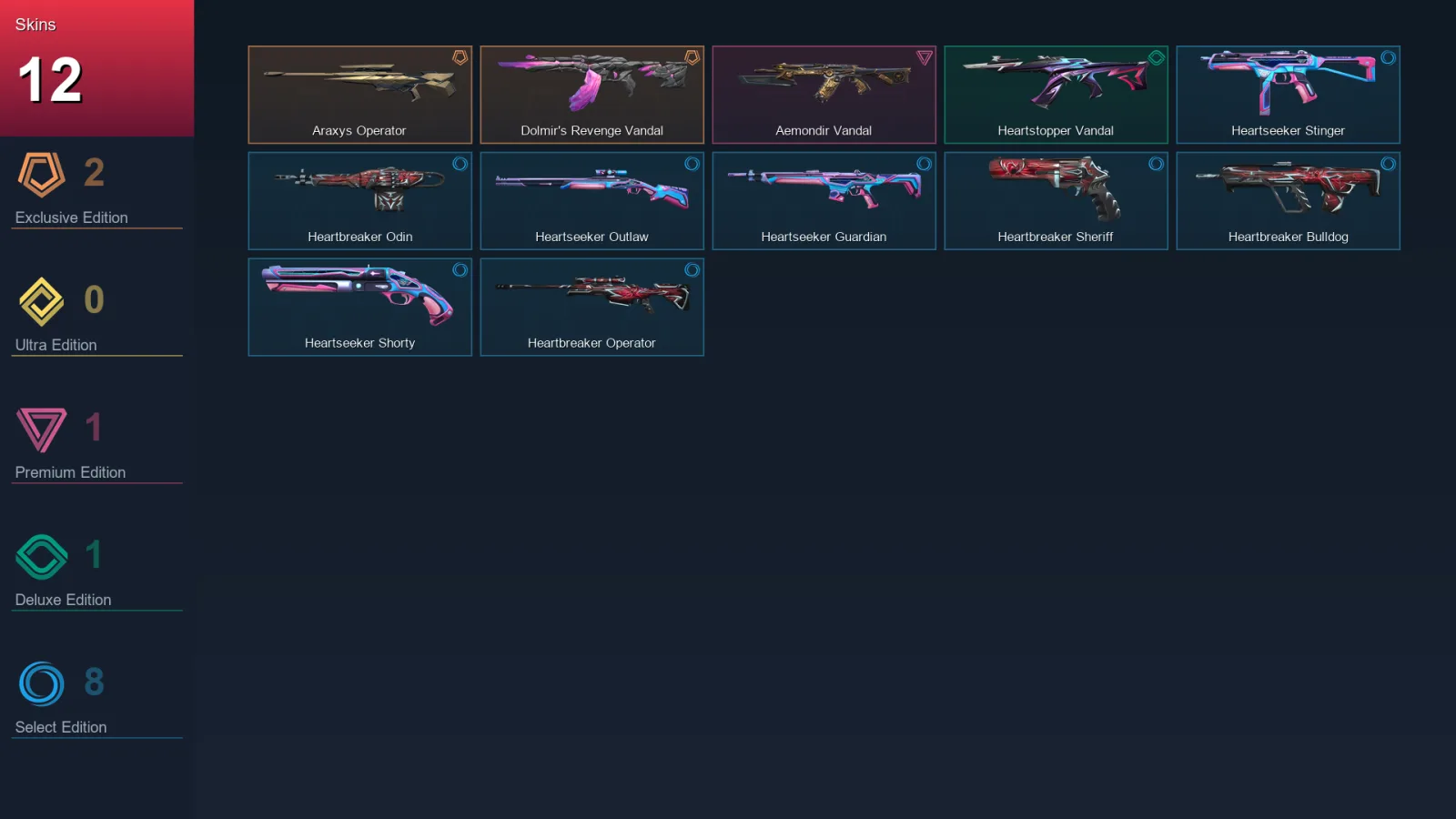 EU | Lv22 | Unranked | 12 Skin | 9 Agent | 10 Buddy