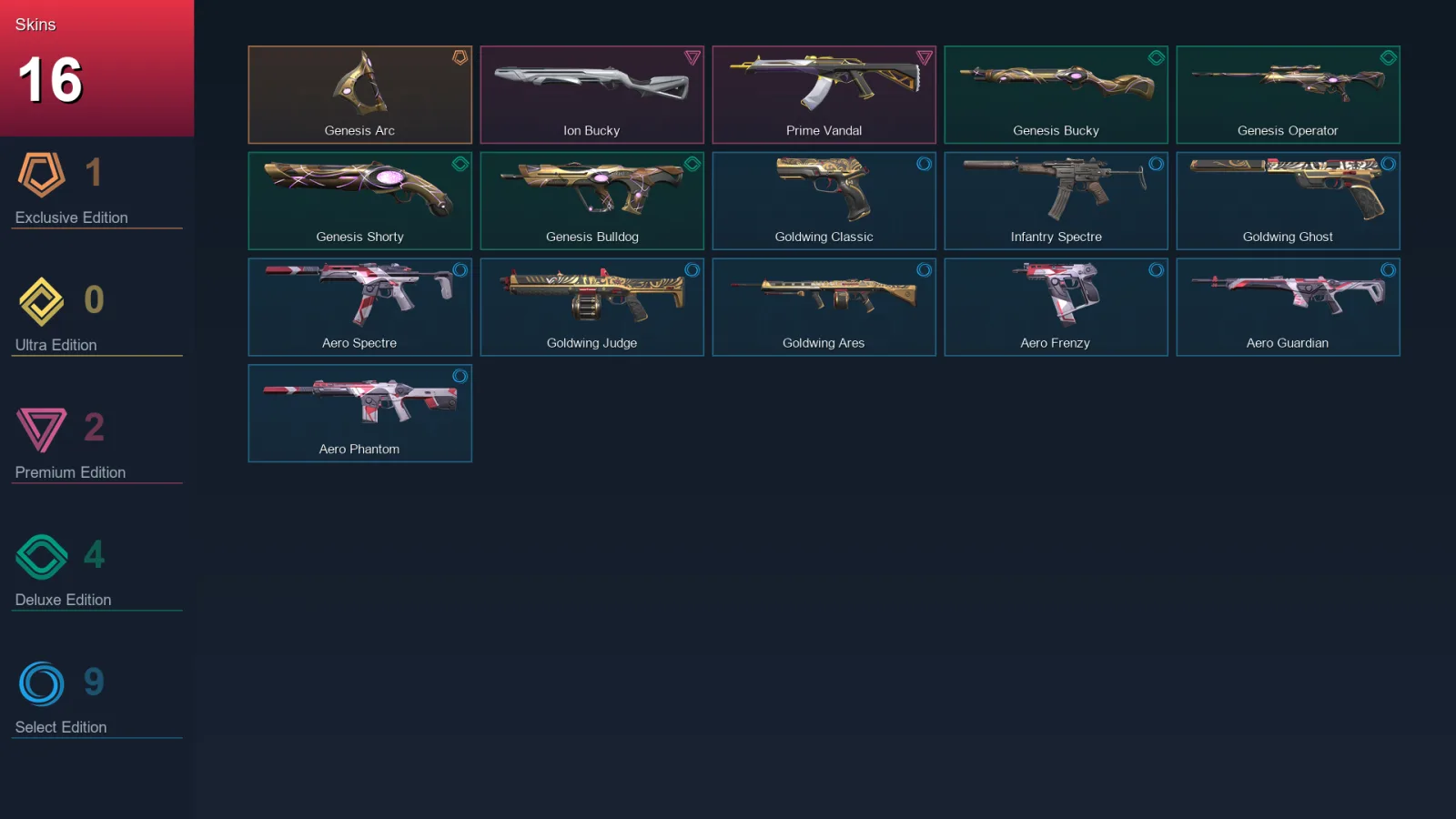 AP | Lv41 | Unranked | 16 Skin | 16 Agent | 21 Buddy