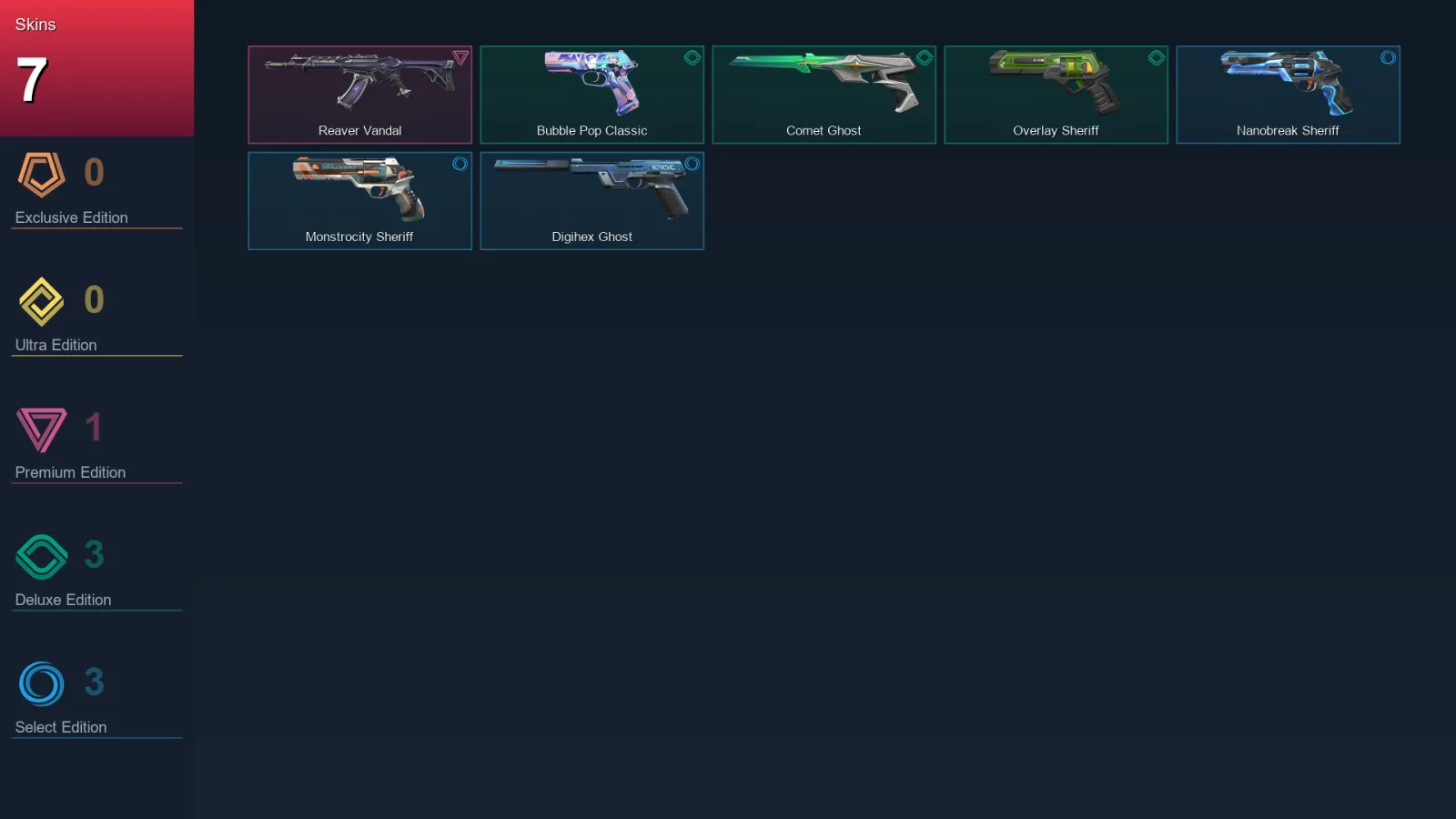 NA | Lv164 | Unranked | 7 Skin | 24 Agent | 53 Buddy