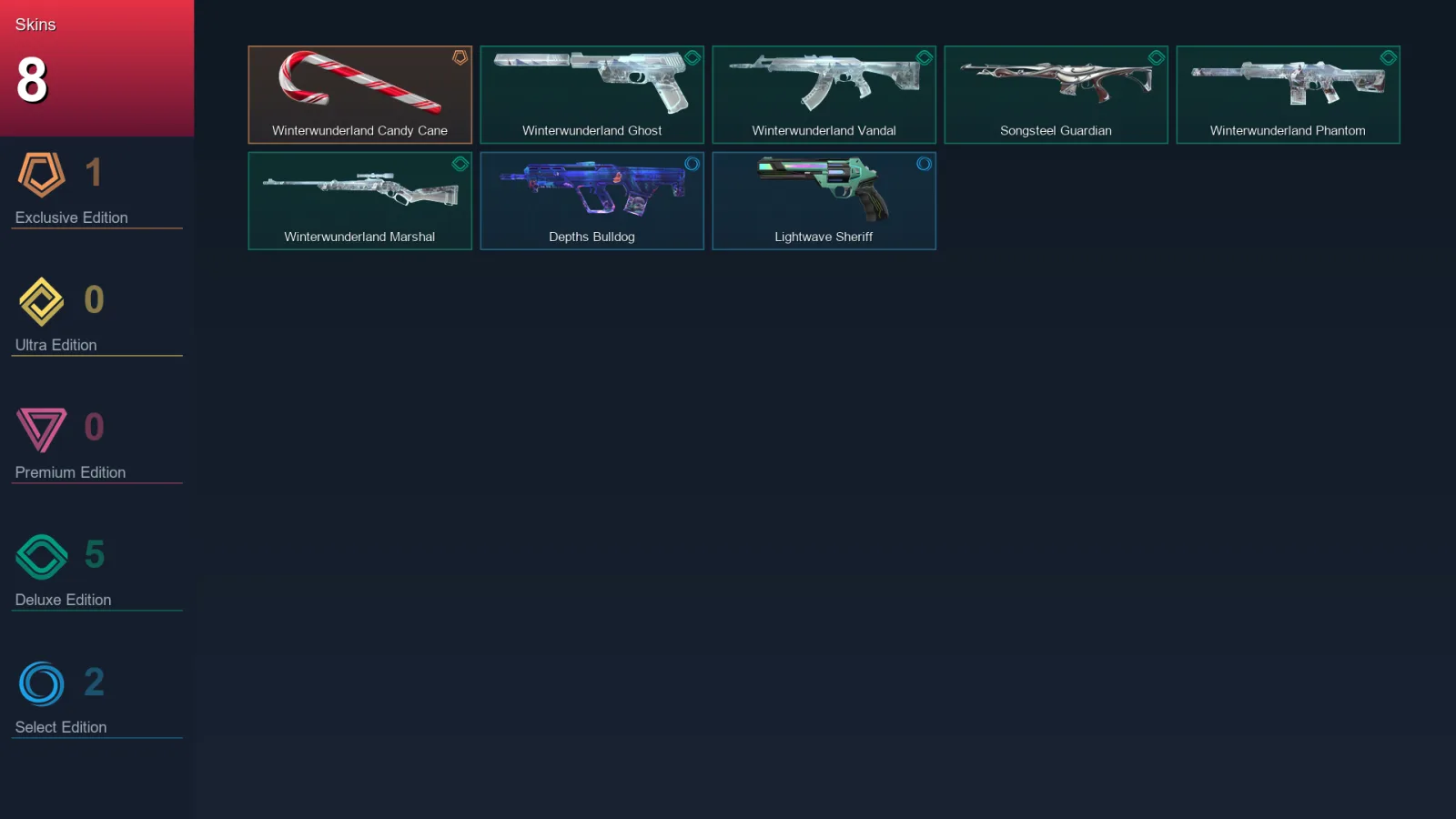 NA | Lv19 | Unranked | 8 Skin | 8 Agent | 9 Buddy