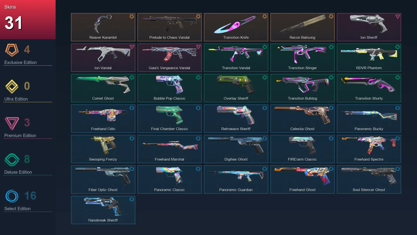 BR | Lv250 | Unranked | 31 Skin | 27 Agent | 91 Buddy