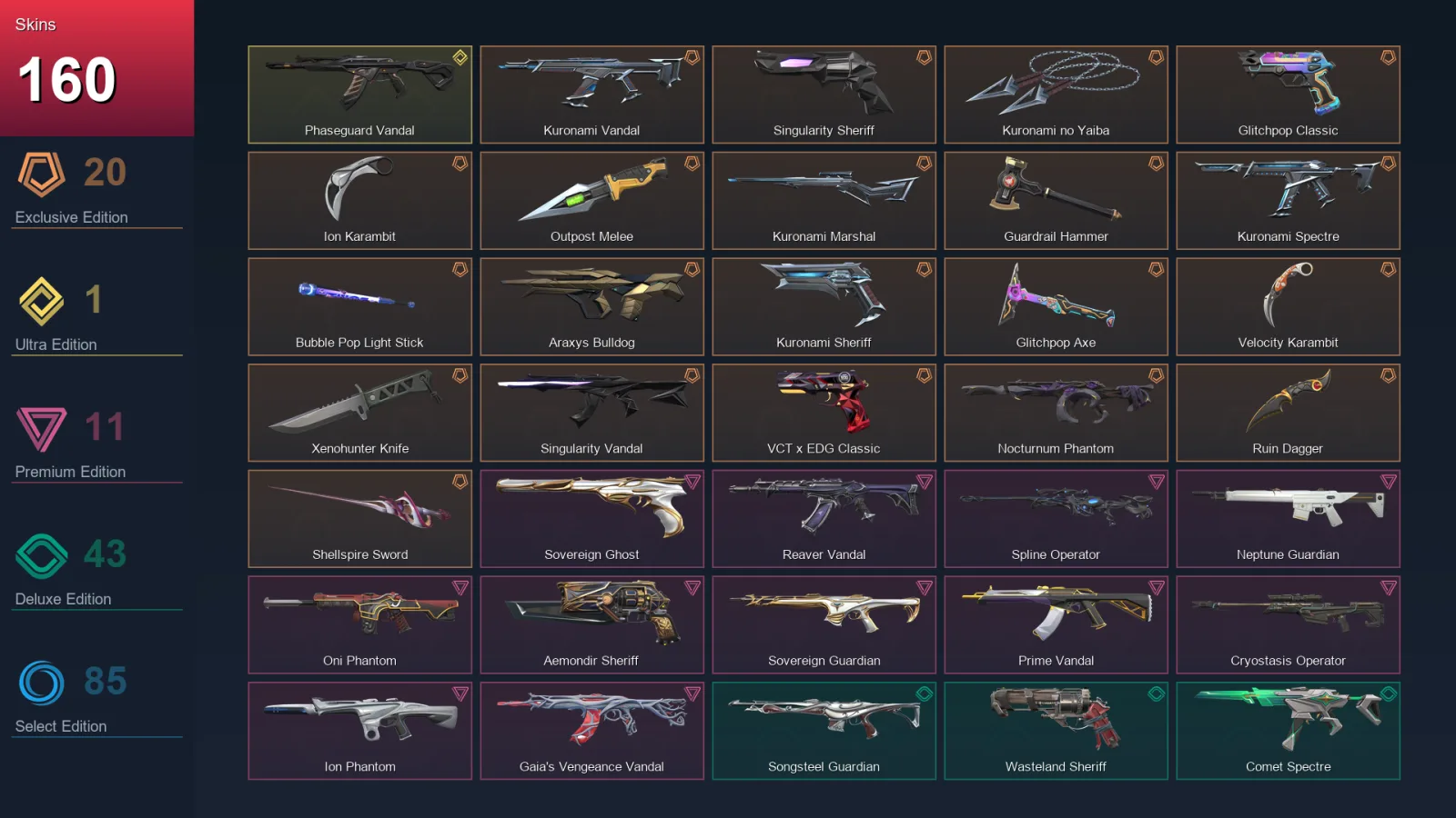LA | Lv234 | Unranked | 160 Skin | 28 Agent | 195 Buddy