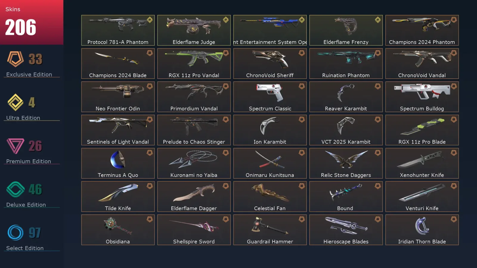 [Valorant] | EU | Level 232 | 26 Agents | 206 Skins — Valorant account