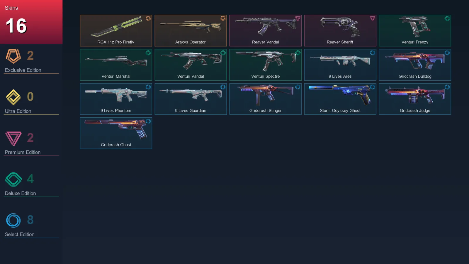 BR | Lv84 | Unranked | 16 Skin | 28 Agent | 34 Buddy — Valorant account