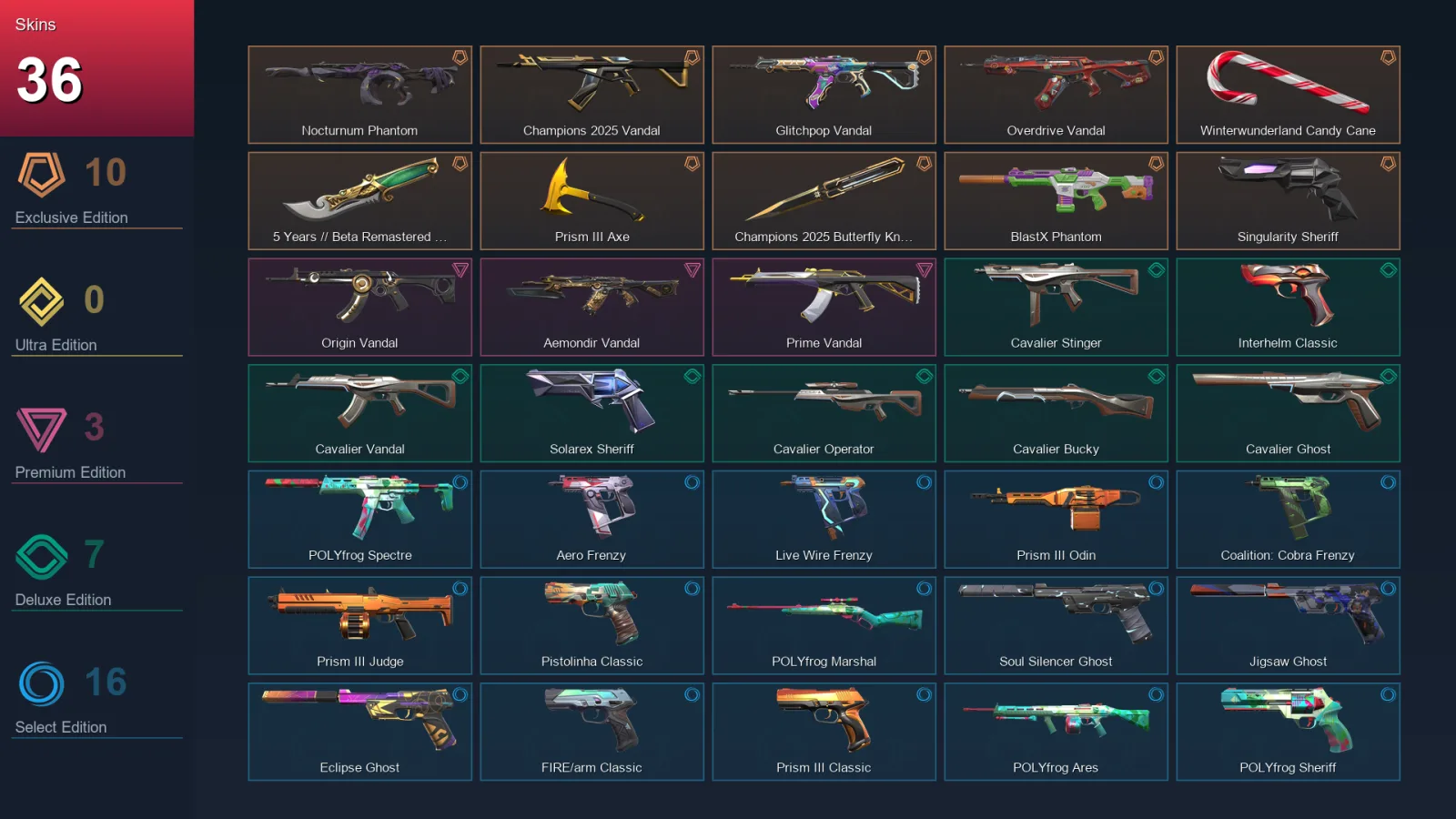EU | Lv200 | Unranked | 36 Skin | 29 Agent | 91 Buddy