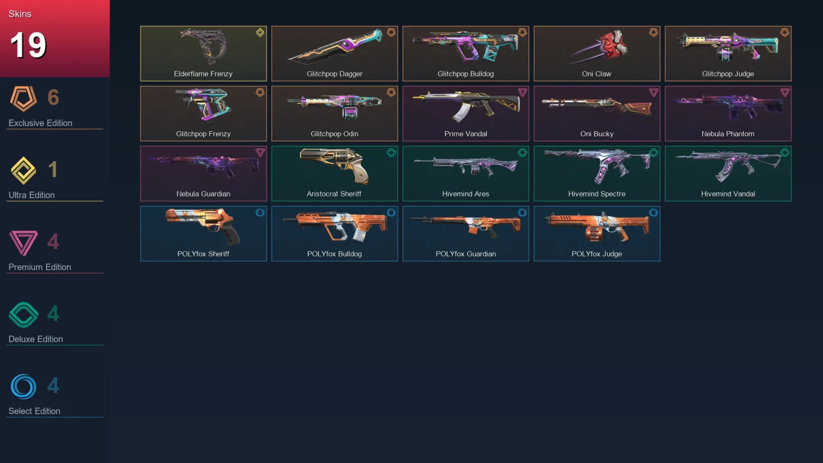 EU | Lv1 | Unranked | 19 Skin | 10 Agent | 18 Buddy