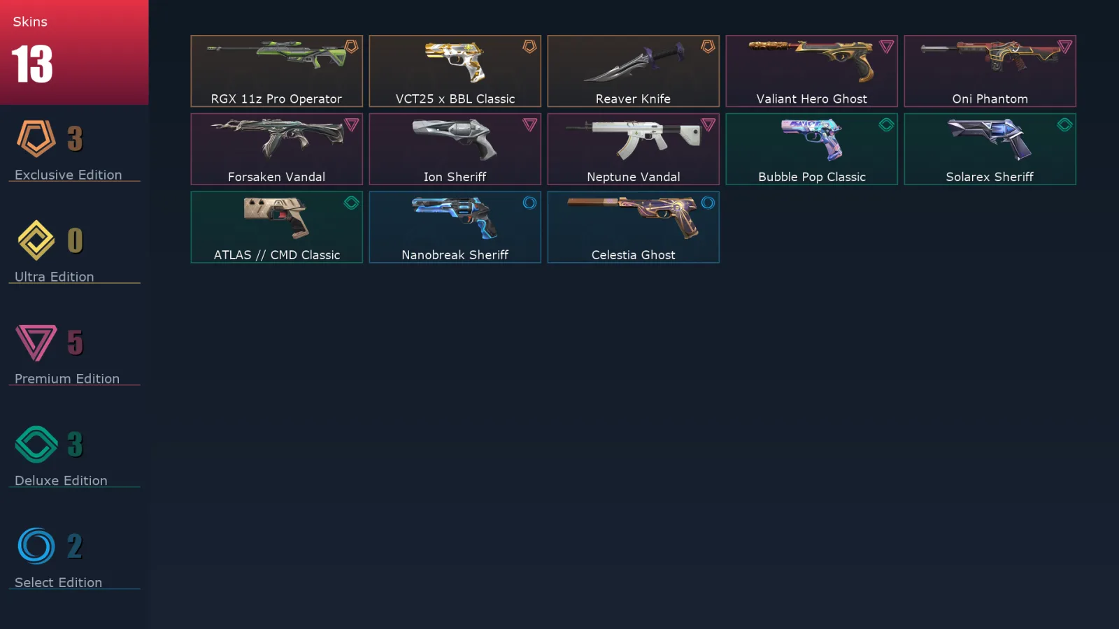[Valorant] | EU | Level 171 | Diamond 1 | 28 Agents | 13 Skins