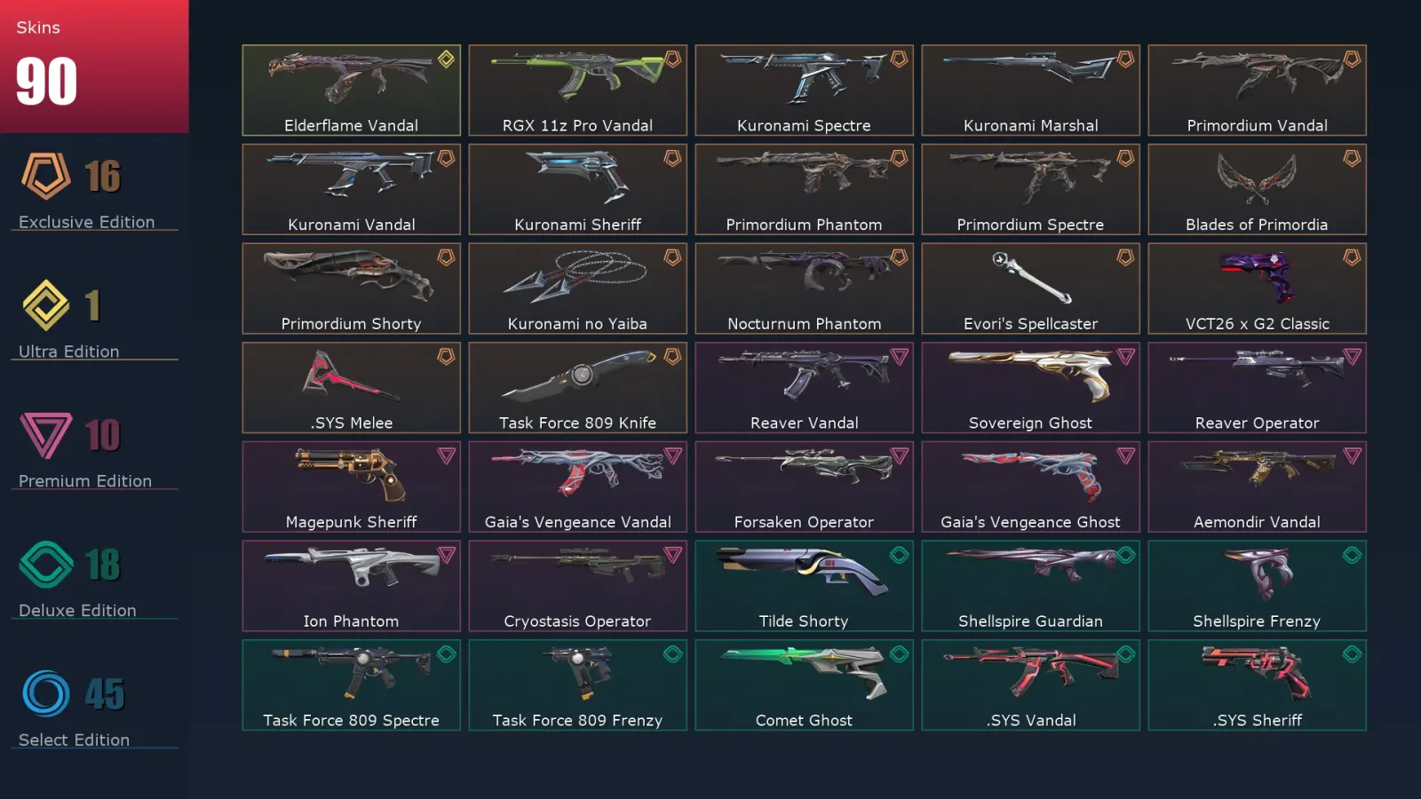 [Valorant] | EU | Level 464 | Diamond 2 | 29 Agents | 90 Skins — Valorant account