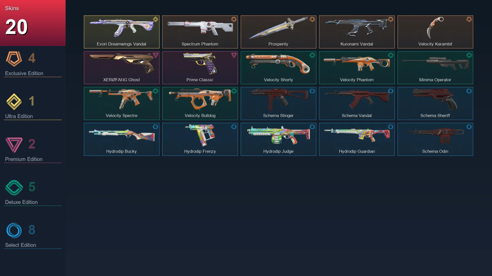 NA | Lv83 | Unranked | 20 Skin | 27 Agent | 43 Buddy