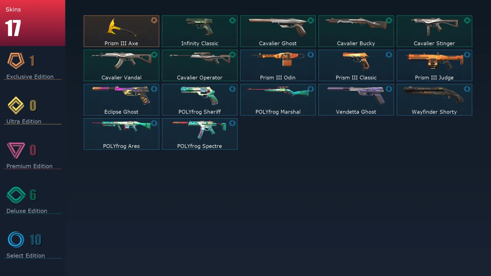[Valorant] | EU | Level 1 | 15 Agents | 17 Skins