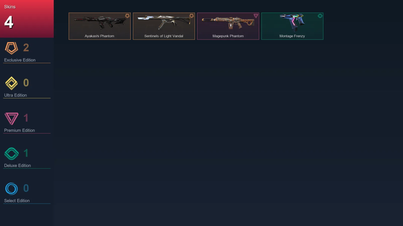 EU | Ayakashi Phantom | Sentinels of Light Vandal | Magepunk Phantom | Montage Frenzy | 4 Skin | 13 Agent | 7 Buddy | Lv34