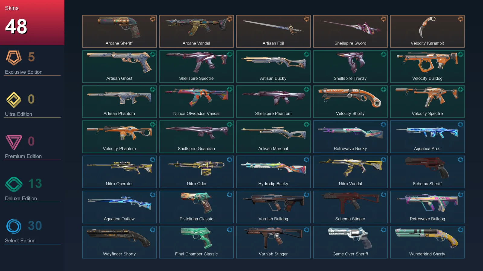 LA | Lv145 | Unranked | 48 Skin | 26 Agent | 90 Buddy — Valorant account