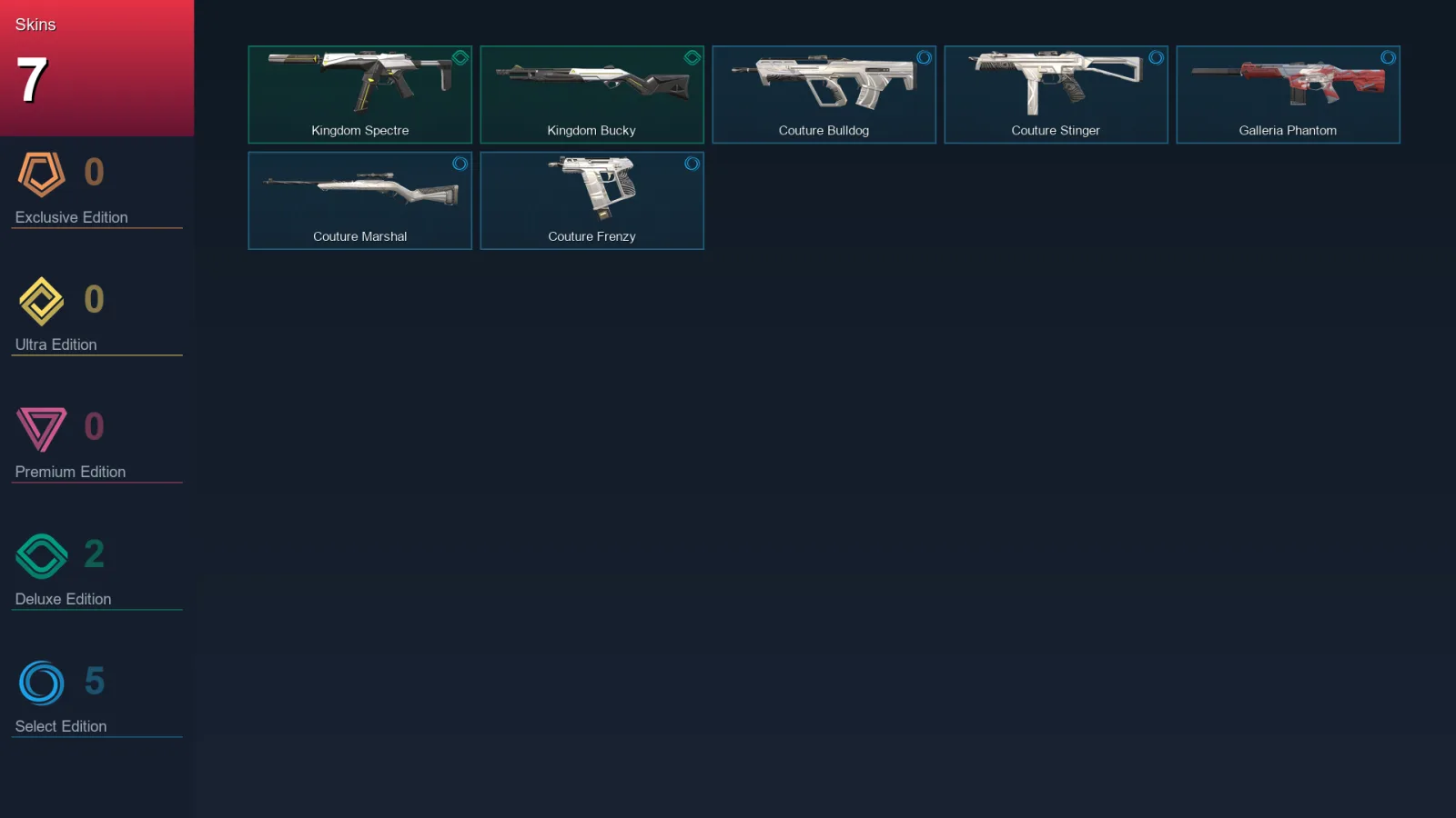 NA | Lv1 | Unranked | 7 Skin | 8 Agent | 7 Buddy