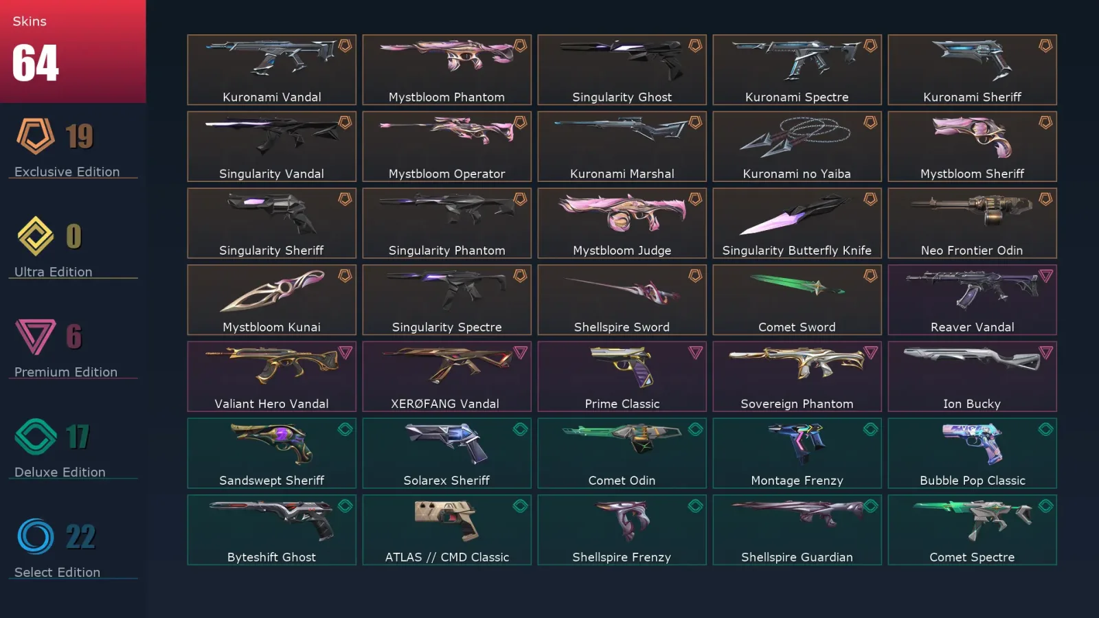 [Valorant] | EU | Level 385 | Ascendant 2 | 29 Agents | 64 Skins — Valorant account
