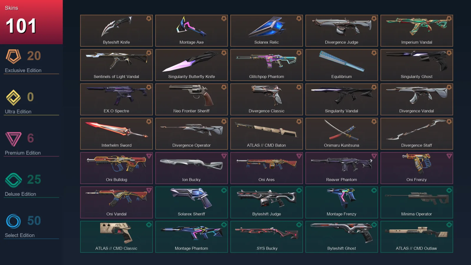 EU | Lv245 | Unranked | 101 Skin | 29 Agent | 117 Buddy — Valorant account
