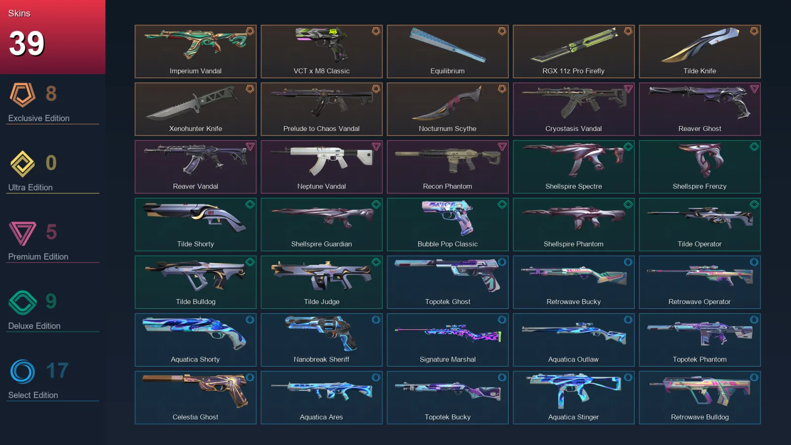 EU | Lv129 | Unranked | 39 Skin | 24 Agent | 75 Buddy