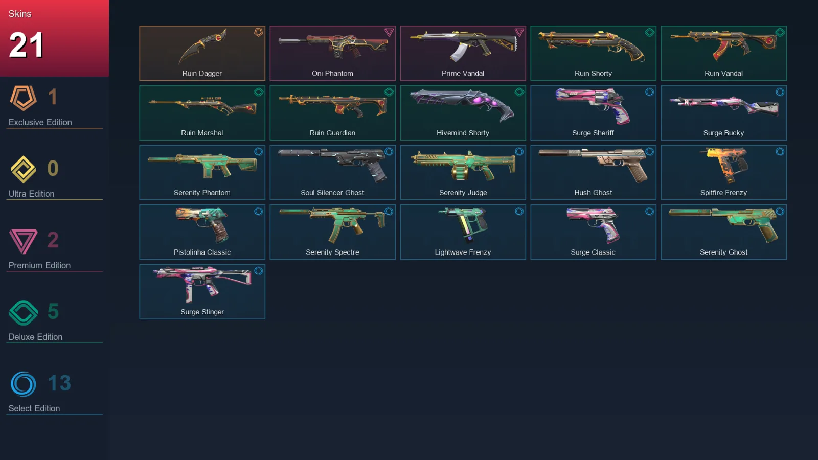 AP | Lv123 | Unranked | 21 Skin | 21 Agent | 68 Buddy — Valorant account