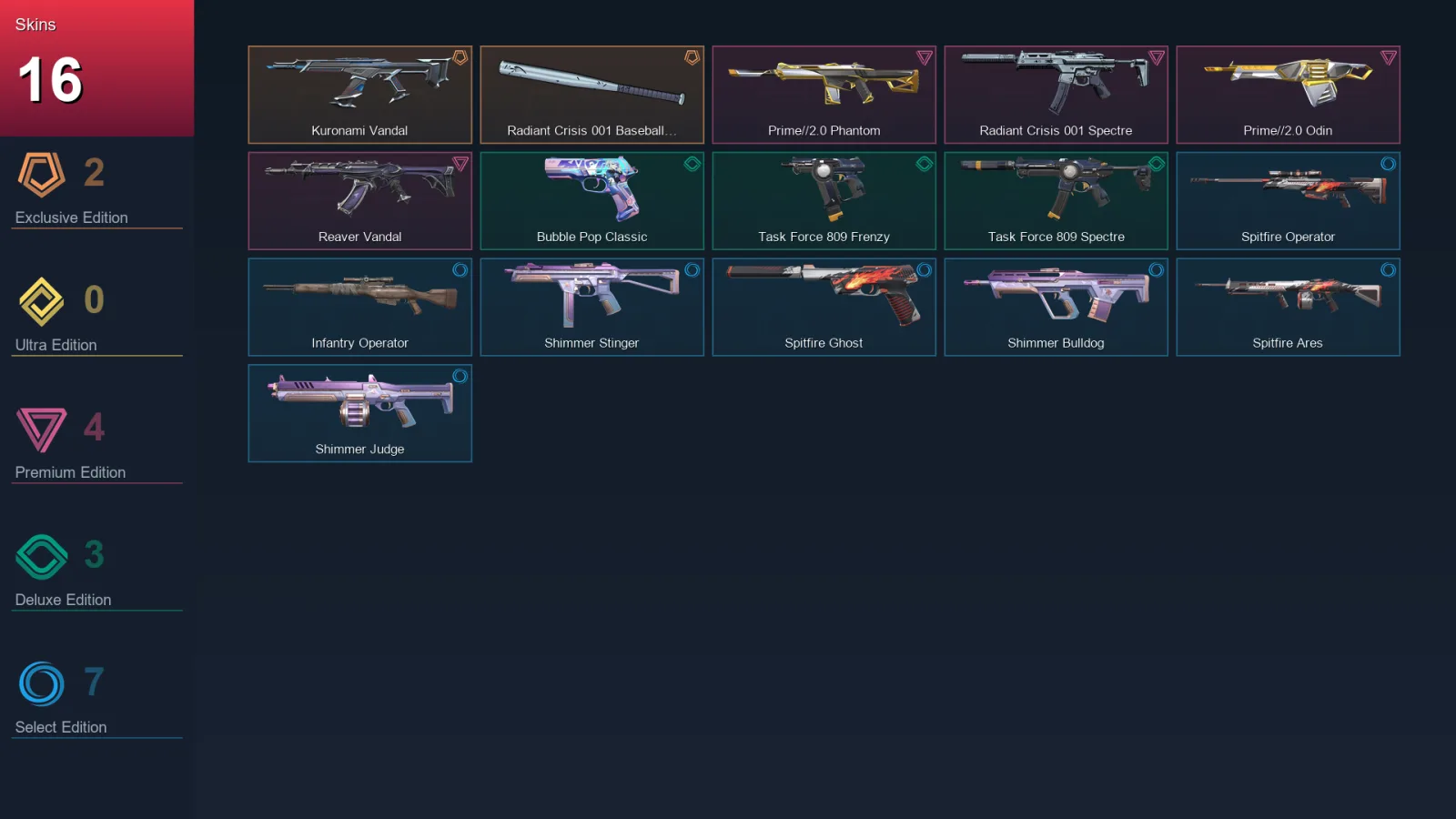 AP | Lv128 | Unranked | 16 Skin | 27 Agent | 55 Buddy
