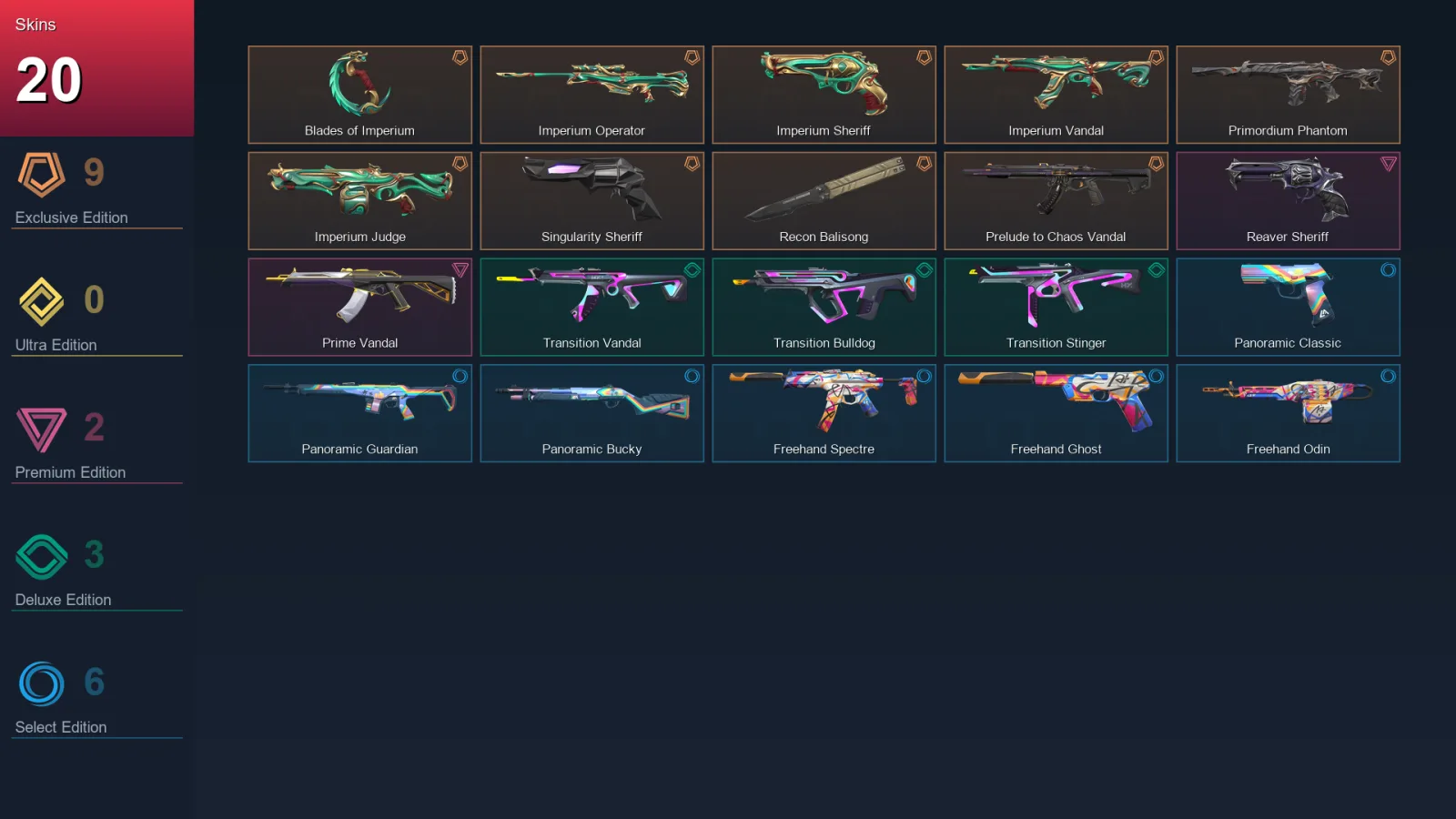 EU | Lv25 | Unranked | 20 Skin | 10 Agent | 10 Buddy