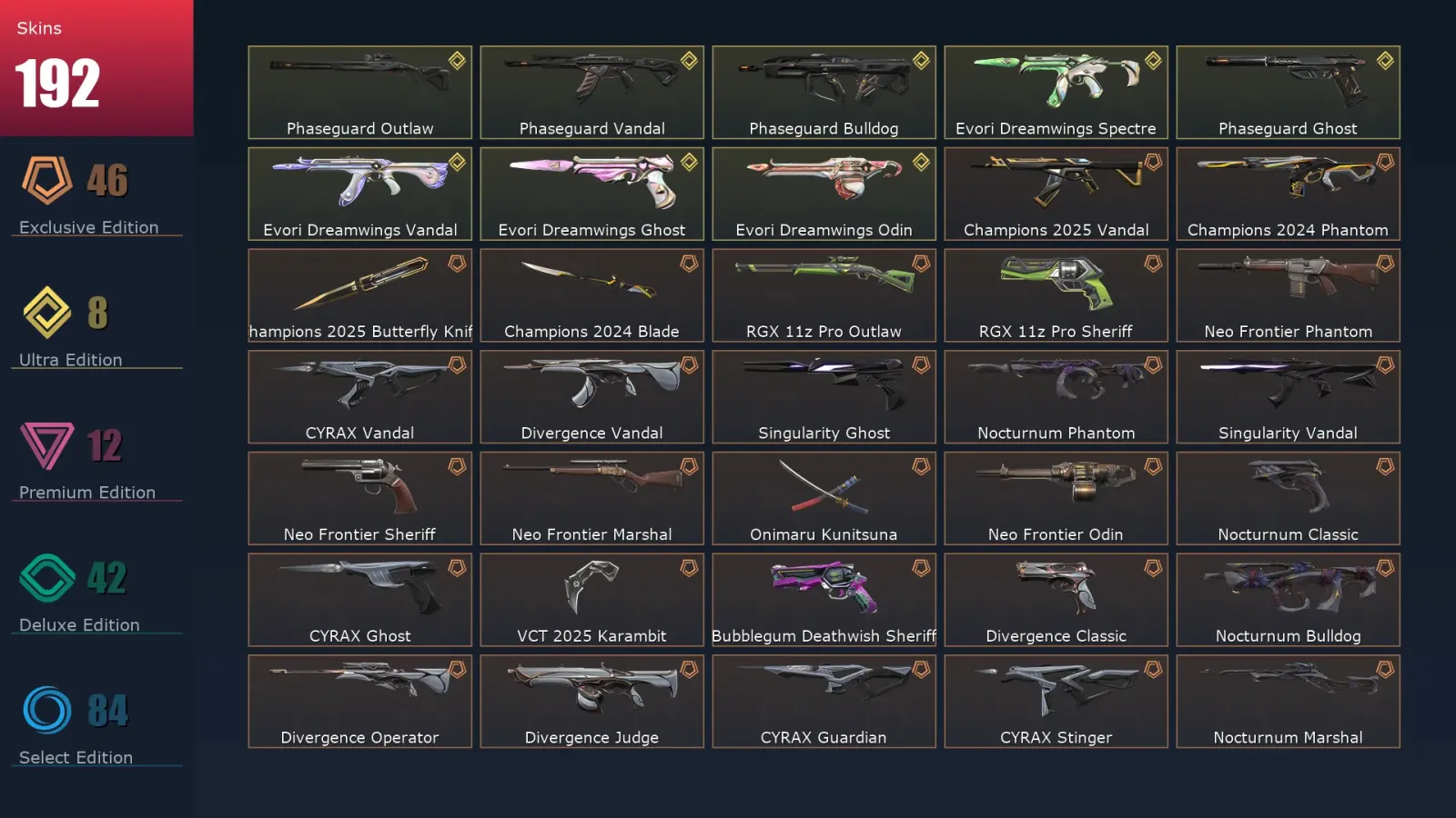 [Valorant] | EU | Level 191 | 28 Agents | 192 Skins — Valorant account