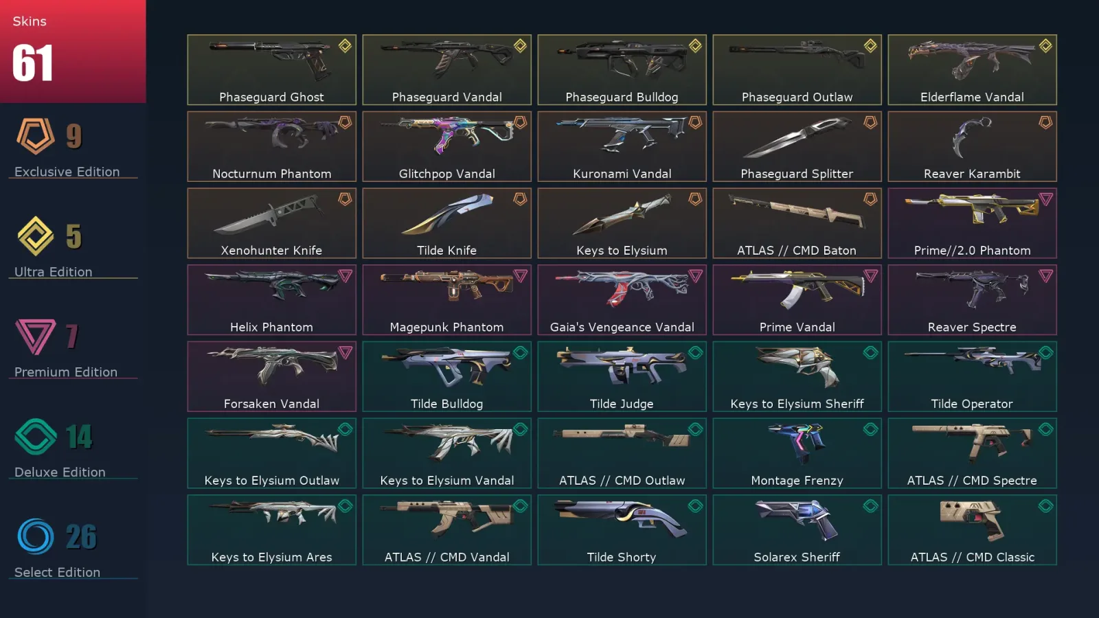 [Valorant] | EU | Level 209 | Silver 1 | 29 Agents | 61 Skins — Valorant account