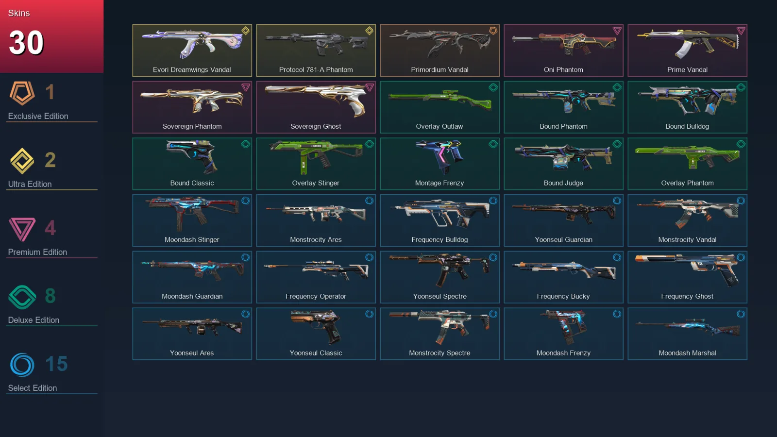 EU | Lv55 | Unranked | 30 Skin | 18 Agent | 35 Buddy
