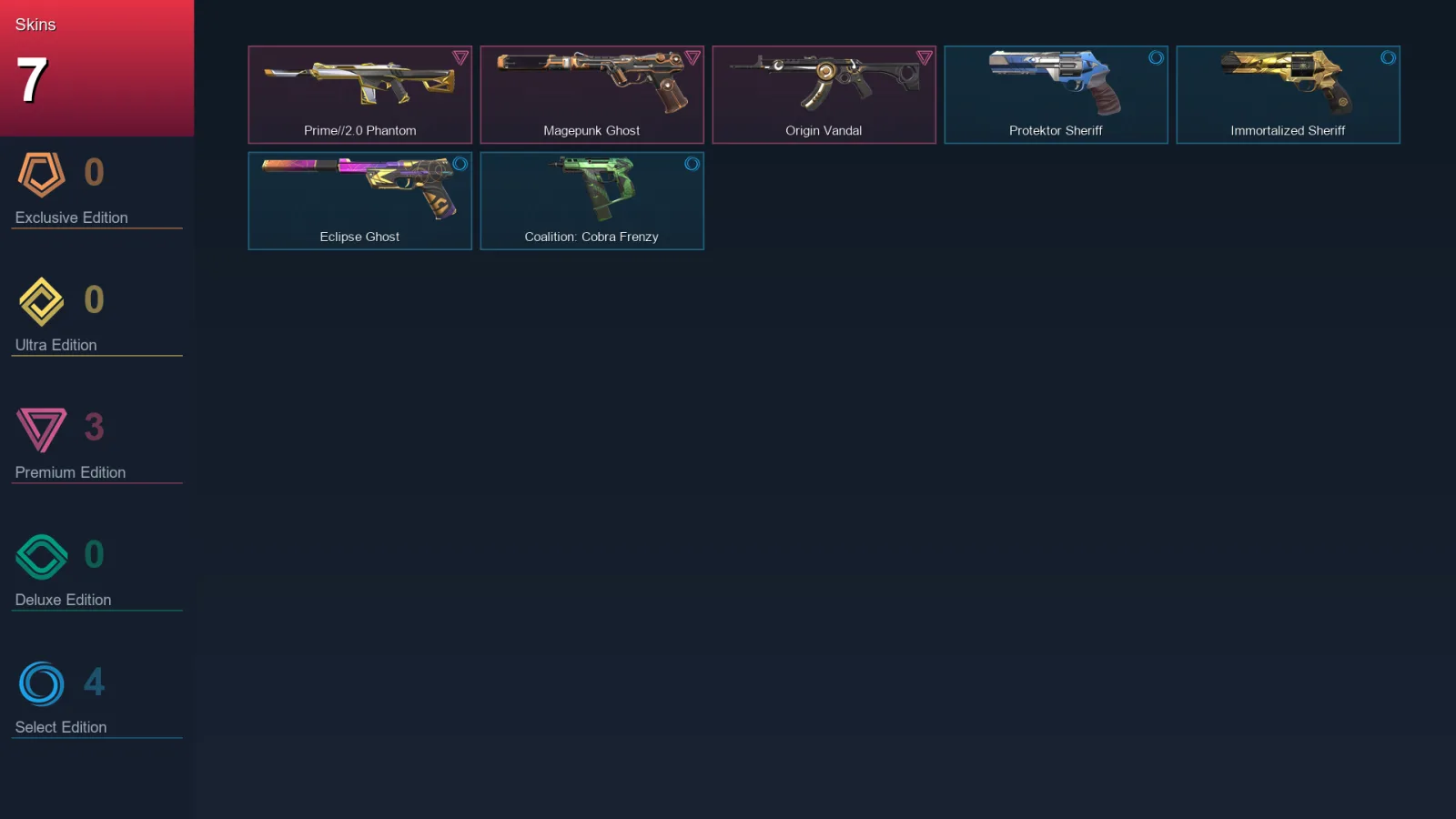 AP | Lv84 | Unranked | 7 Skin | 18 Agent | 27 Buddy