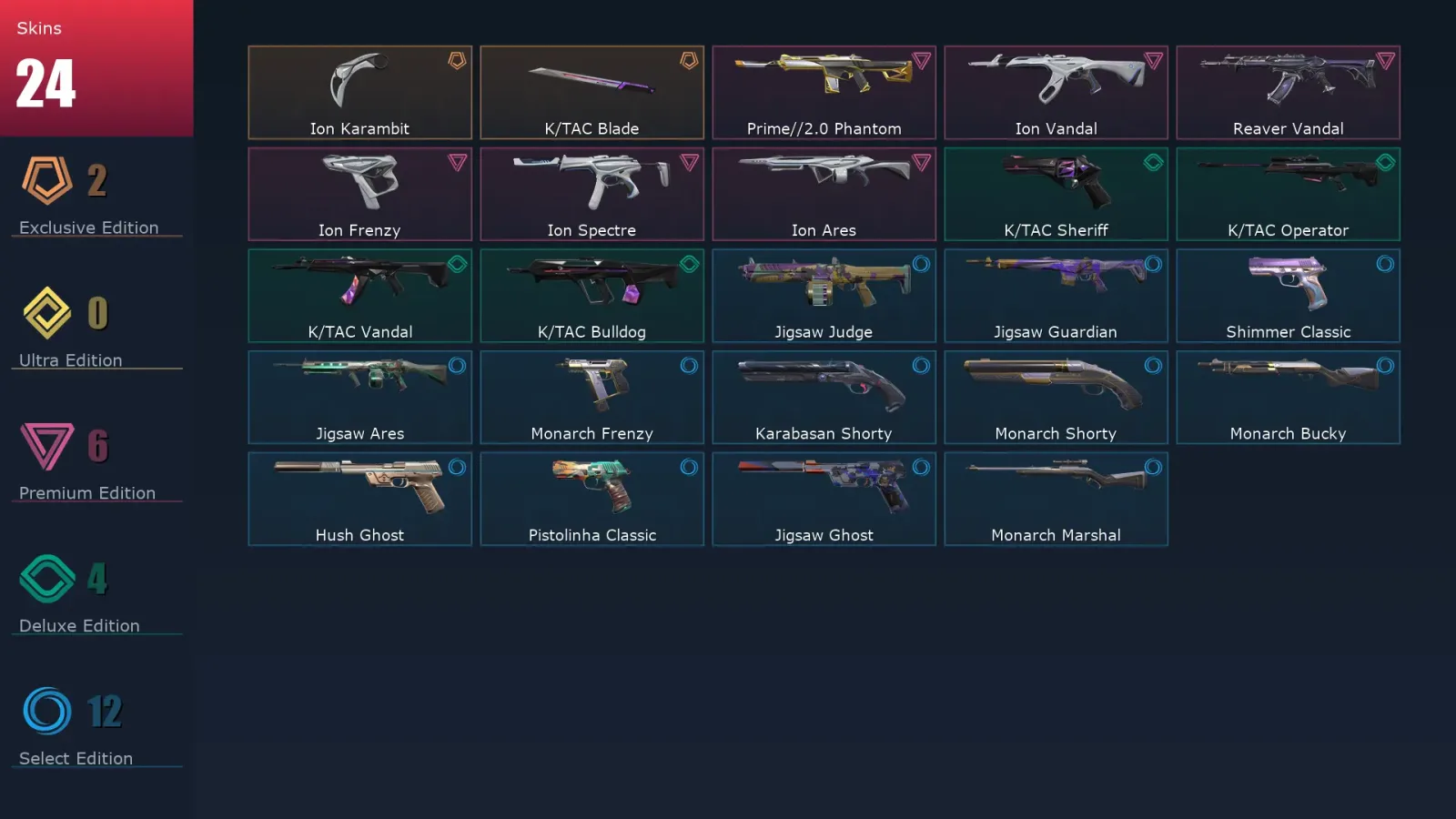 [Valorant] | EU | Level 131 | 23 Agents | 24 Skins