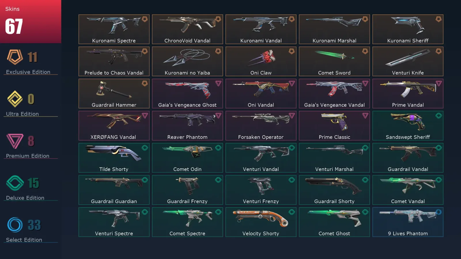 [Valorant] | EU | Level 266 | 26 Agents | 67 Skins — Valorant account