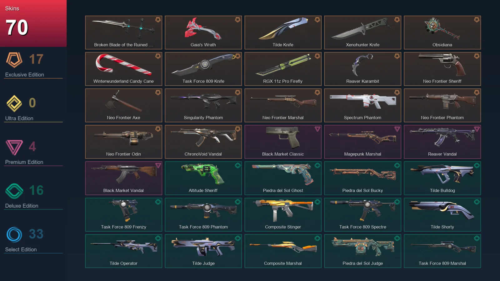 NA | Lv95 | Unranked | 70 Skin | 22 Agent | 67 Buddy