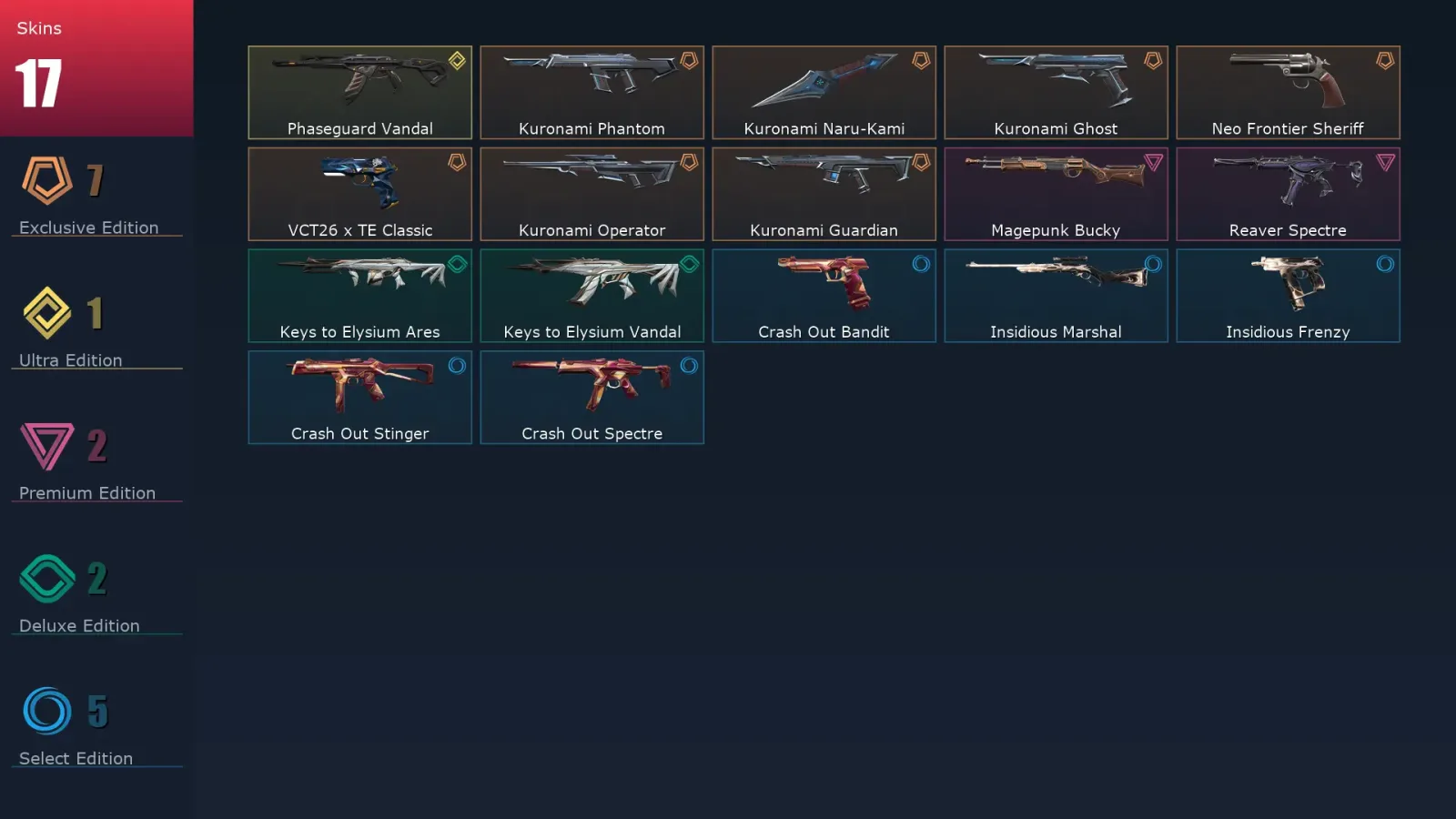[Valorant] | EU | Level 18 | 8 Agents | 17 Skins — Valorant account