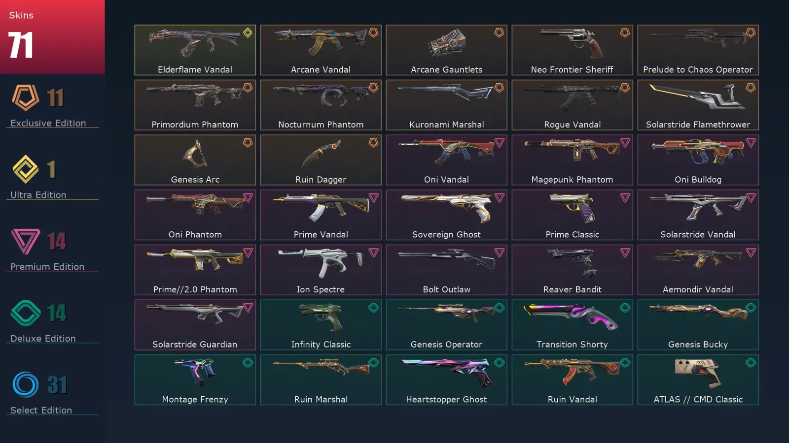 [Valorant] | EU | Level 496 | Ascendant 1 | 28 Agents | 71 Skins — Valorant account