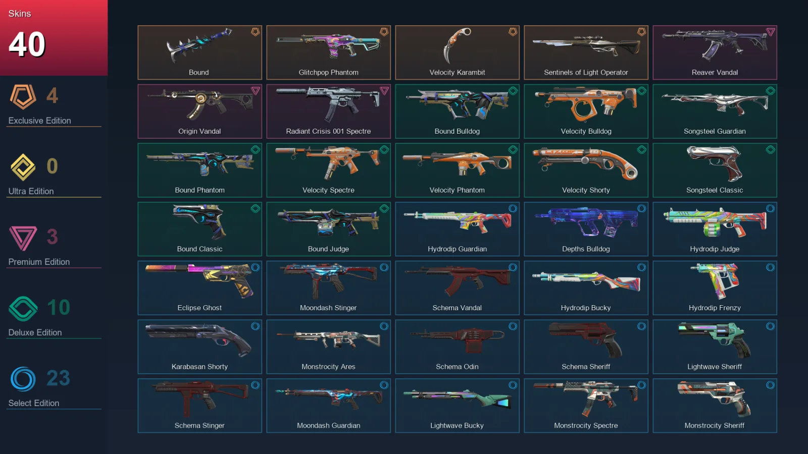EU | Lv86 | Unranked | 40 Skin | 25 Agent | 57 Buddy