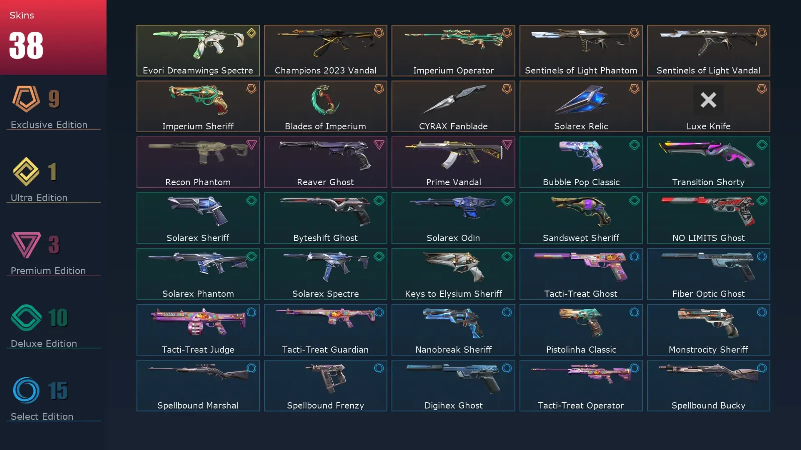 [Valorant] | EU | Level 318 | Platinum 1 | 29 Agents | 38 Skins — Valorant account